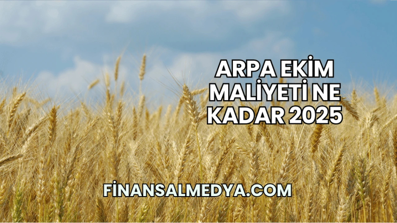 Arpa Ekim Maliyeti Ne Kadar 2025