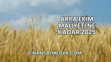 Arpa Ekim Maliyeti Ne Kadar 2025